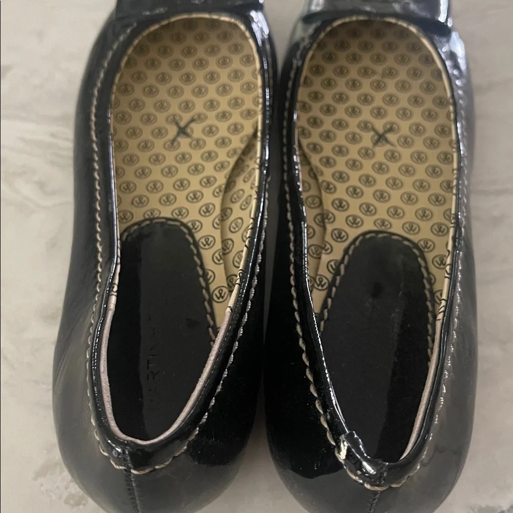Martin + Osa black patent leather bow ballet flats size 7
